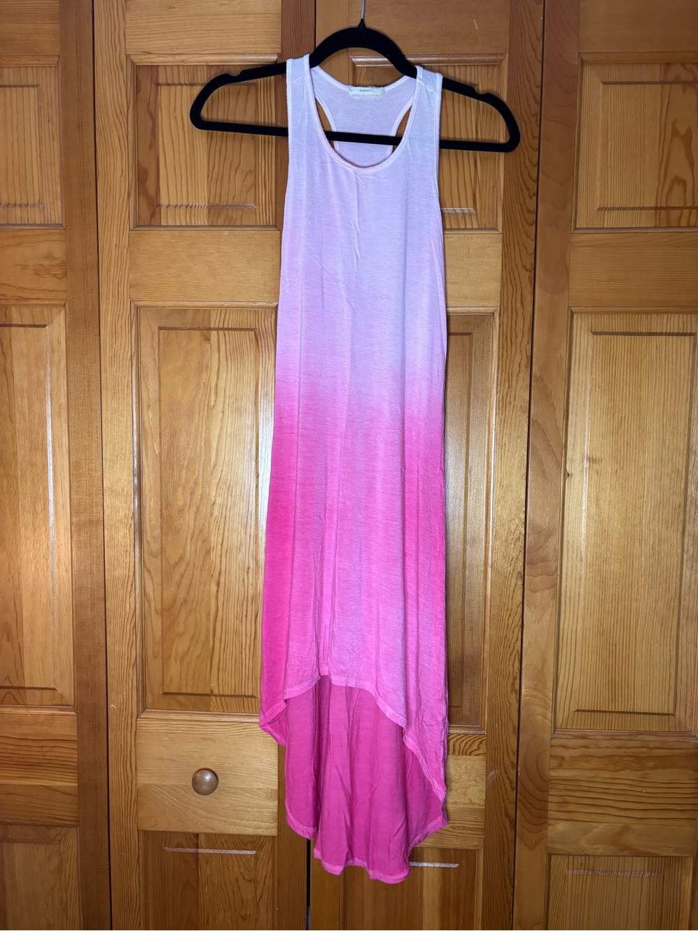 Soprano White to Pink Ombre Racerback High-Low Dress